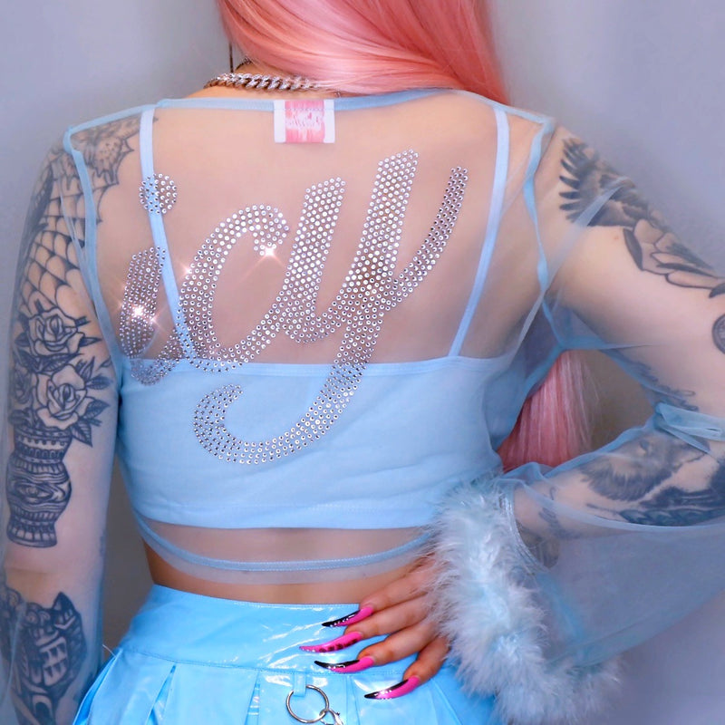 Icy Wifey Feather Top