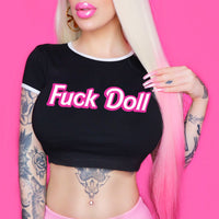 Limited Edition Black F*ck Doll Crop Top